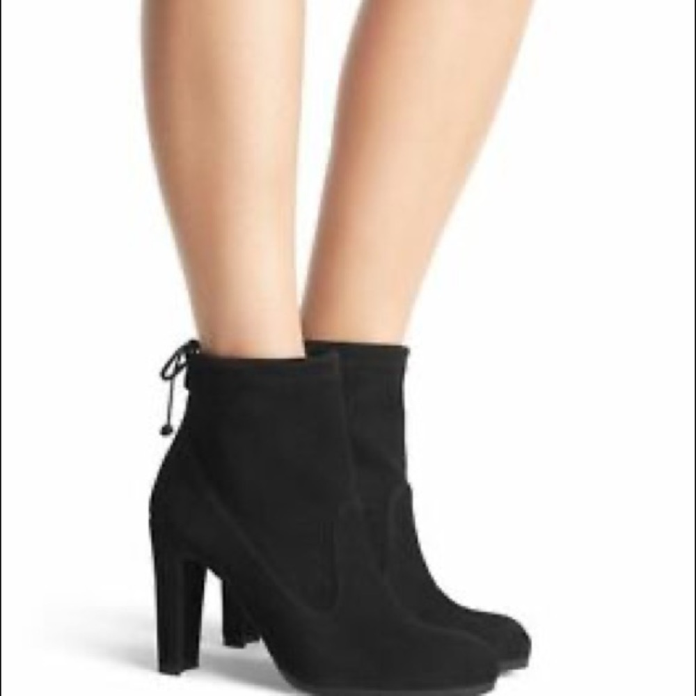 Stuart Weitzman Perfection Glove Black Suede Bootie Size 7